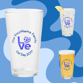 Griechenland Herzenflagge Blaue LIEBE Personalisie Glas