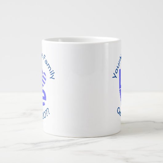 Griechenland Herzenflagge Blaue LIEBE Personalisie Jumbo-Tasse (Vorderseite)