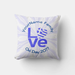 Griechenland Herzenflagge Blaue LIEBE Personalisie Kissen