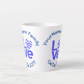 Griechenland Herzenflagge Blaue LIEBE Personalisie Milchtasse (Vorderseite)