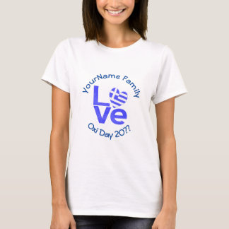 Griechenland Herzenflagge Blaue LIEBE Personalisie T-Shirt