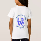 Griechenland Herzenflagge Blaue LIEBE Personalisie T-Shirt (Rückseite)