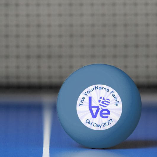 Griechenland Herzenflagge Blaue LIEBE Personalisie Tischtennisball (Netto)