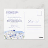Griechenland Hochzeit Danke, dass Sie Script Monog Postkarte (Rückseite)