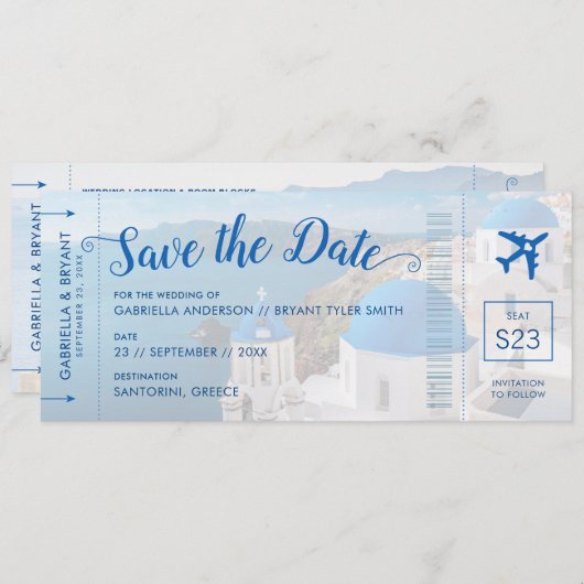 Griechenland Hochzeit in Urlaubsort Santorini Save (Vorne/Hinten)