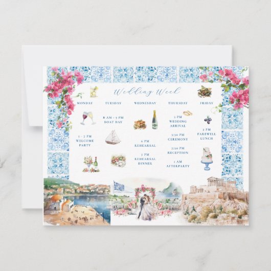 Griechenland Hochzeitstag Begrüßungsreise Einladung (Vorderseite)