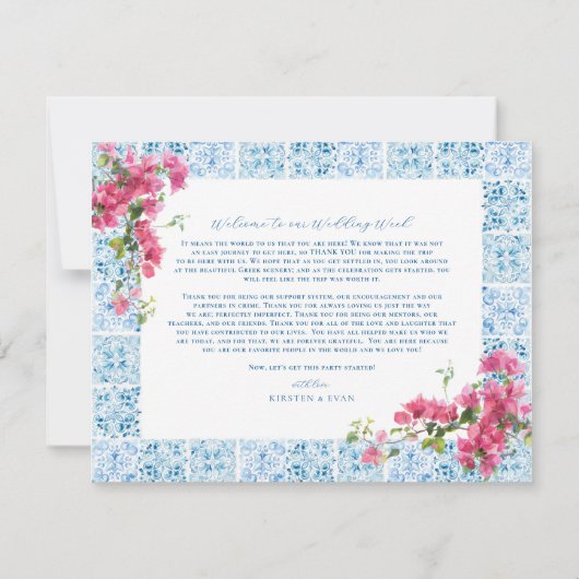 Griechenland Hochzeitstag Begrüßungsreise Einladung (Rückseite)