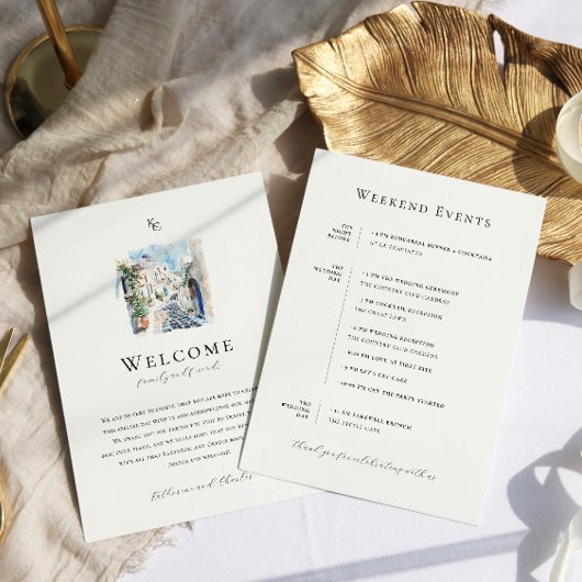 Griechenland Hochzeitstag Begrüßungsreise Menükarte