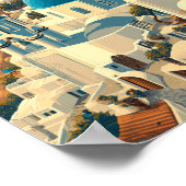 Griechenland Illustration Travel Art Vintag Poster (Ecke)