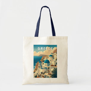 Griechenland Illustration Travel Art Vintag Tragetasche