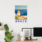 Griechenland, Insel Mykonos, Windmühle am Meer Poster (Heimbüro)