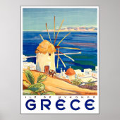 Griechenland, Insel Mykonos, Windmühle am Meer Poster (Vorne)