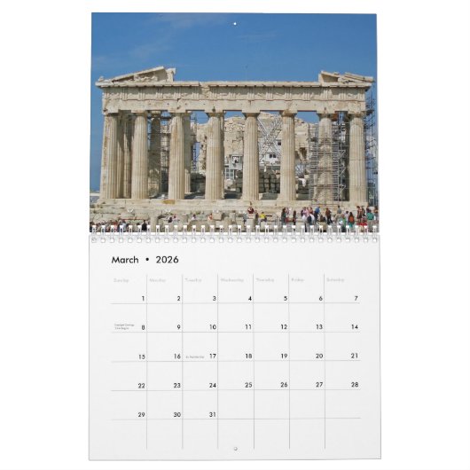 Griechenland Kalender 2026 (Mär 2026)