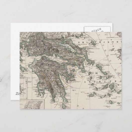 Griechenland Karte von Stieler (Vorne/Hinten)