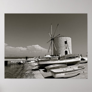 Griechenland, Korfu, alte Windmühle, Plakat