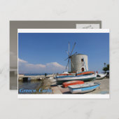Griechenland, Korfu, altes Windmühle, Postcard Postkarte (Vorne/Hinten)