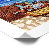 Griechenland, Küste, Fischerboot im Wasser, Vintag Poster (Ecke)