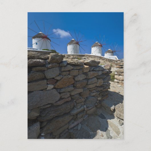 Griechenland, Kykladen-Inseln, Mykonos, Steinmauer Postkarte (Vorderseite)