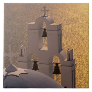 Griechenland, Kykladen, Santorin, Thira, Fliese