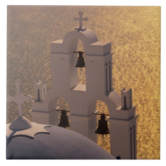 Griechenland, Kykladen, Santorini, Thira, Fliese (Vorderseite)