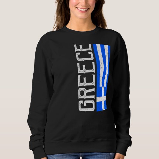 Griechenland: Land unterstützt griechische Flagge Sweatshirt (Vorderseite)