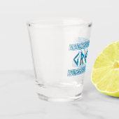 Griechenland-Landnationstextnamensymbol-Grieche Schnapsglas (Links)