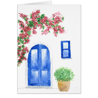 Griechenland Landschaft Bougainvillea Aquarellfarb