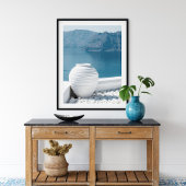 Griechenland Landschaft Santorin und Vase Poster