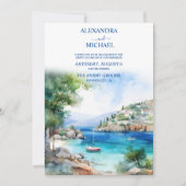 Griechenland Landschaft Santorini Hochzeit Einladung (Vorderseite)