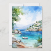 Griechenland Landschaft Santorini Hochzeit Einladung (Rückseite)