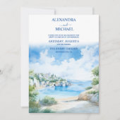 Griechenland Landschaft Santorini Hochzeit Einladung (Vorderseite)