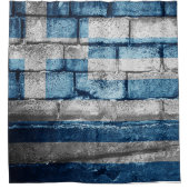 Griechenland-Mauer Duschvorhang (Vorderseite)