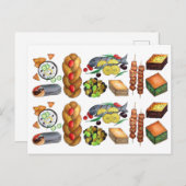 Griechenland Mediterrane Küche Grillrestaurant Postkarte (Vorne/Hinten)