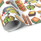 Griechenland mediterrane Lebensmittel Printmedien  Geschenkpapier (Rolleneckpunkt)