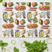 Griechenland mediterrane Lebensmittel Printmedien Geschirrtuch (Gefaltet)