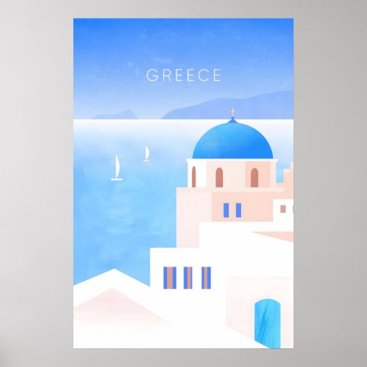 Griechenland Minimal Reiseplakat Poster (Vorne)
