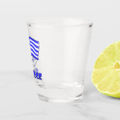 Griechenland mit griechischer Flagge und Fußballba Schnapsglas (Rechts)