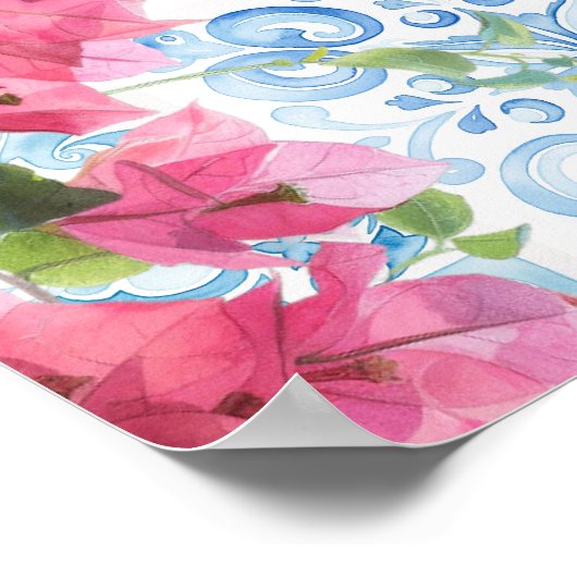 Griechenland Mittelmeerfloraldrachen Hochzeit Will Poster (Ecke)