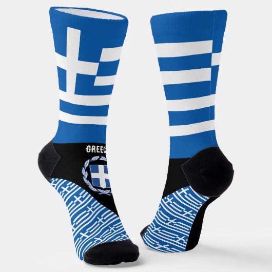 Griechenland, Mode, griechische Flagge, patriotisc Socken (Gewinkelt)