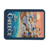 Griechenland Mykonos Illustration Travel Art Vinta Magnet (Horizontal)