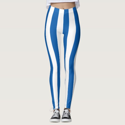 Griechenland - Nationale Flaggenfarben vertikal ge Leggings (Vorderseite)