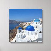 Griechenland Oia Santorini Urlaub am Blauen Dom Leinwanddruck (Vorderseite)