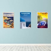 Griechenland: Oldtimer-Plakate Bilderwand Sets (Holzboden)