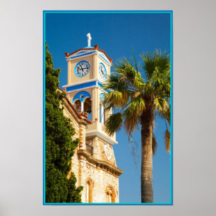 Griechenland - orthodoxe griechische Kirche mit Pa Poster