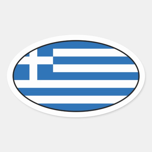 Griechenland Oval Flag Sticker (Vorderseite)