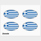 Griechenland Oval Flag Sticker (Blatt)