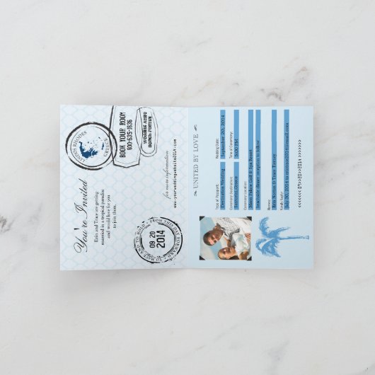 Griechenland Passport Hochzeitseinladung Einladung (Innenseite)