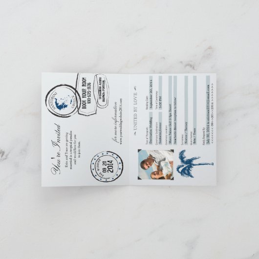 Griechenland Passport Hochzeitseinladung Einladung (Innenseite)