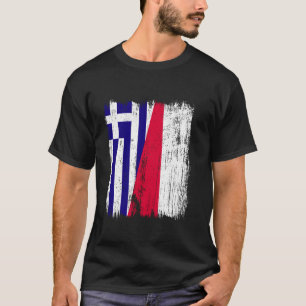 Griechenland Polen Halbflagge Griechische Polnisch T-Shirt