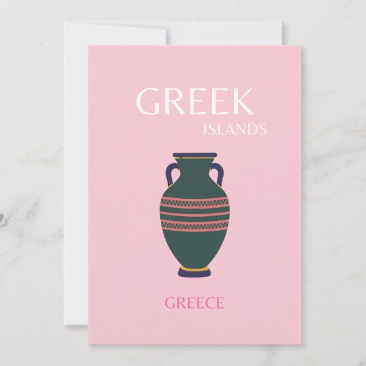 Griechenland, Preppy, Pink Dankeskarte (Vorderseite)